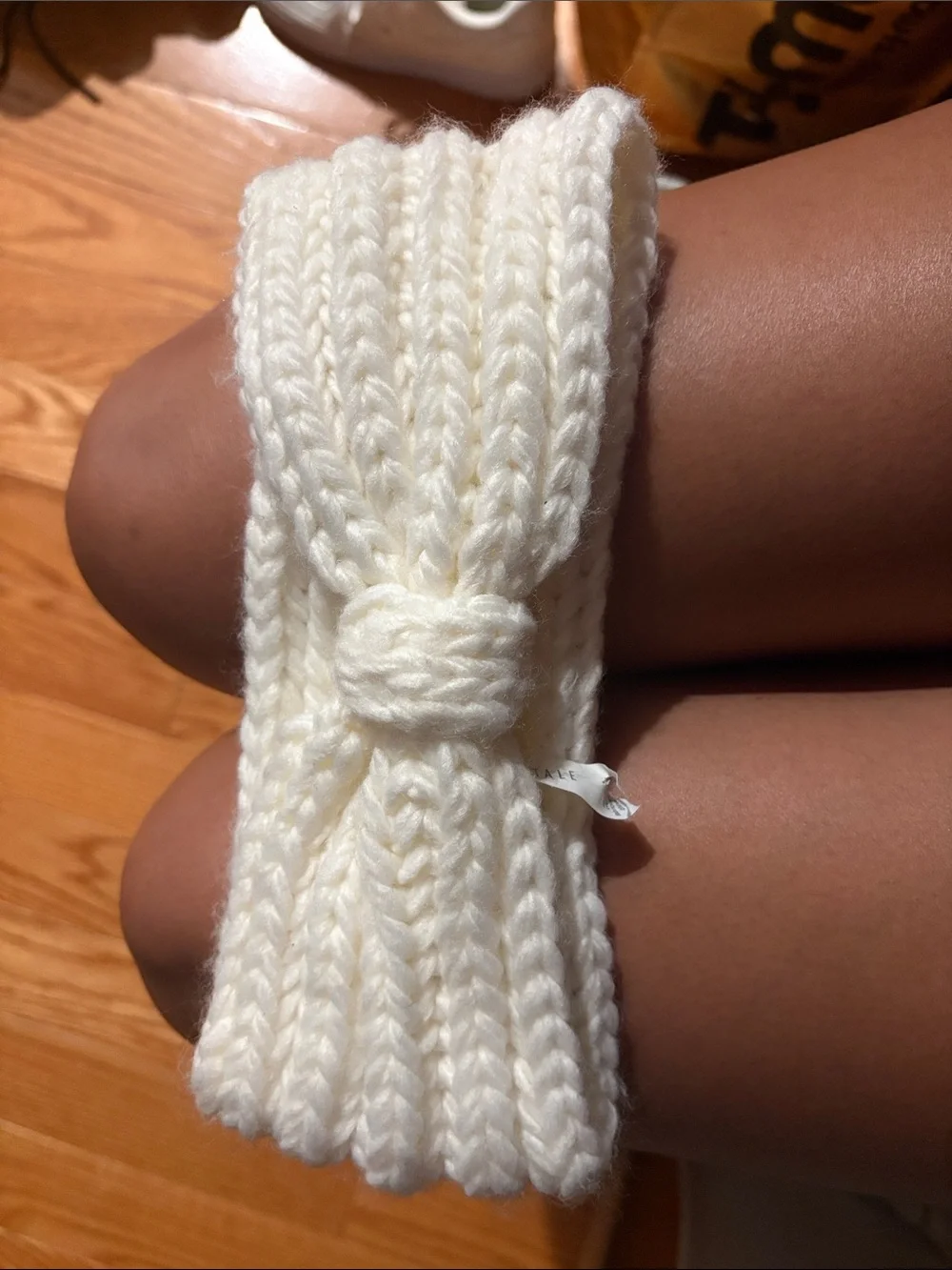 Aeropostale Cream Knitted Knot Headband